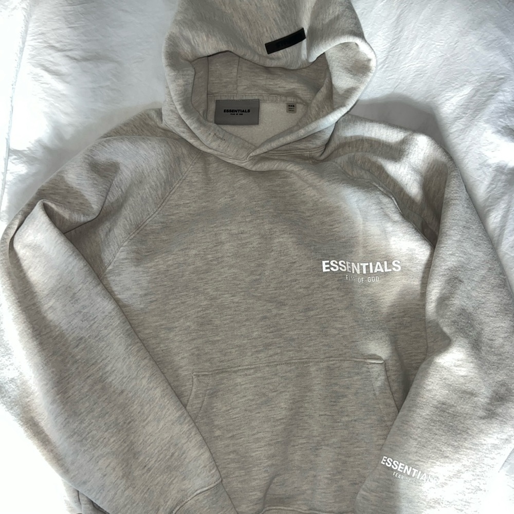 AUTHENTIC ESSENTIALS HOODIE Tan/Beige/White WORN 1x